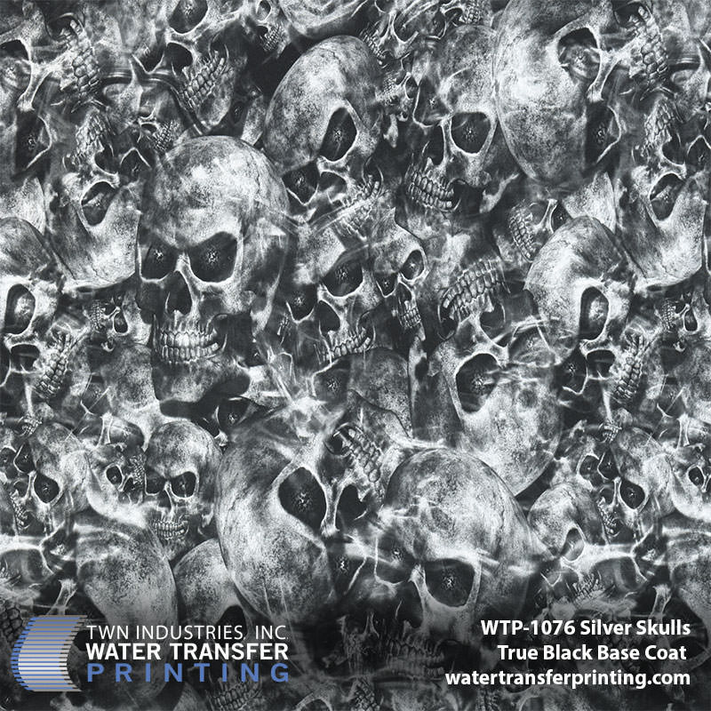 WTP-1076 Silver Skulls hydrographic film