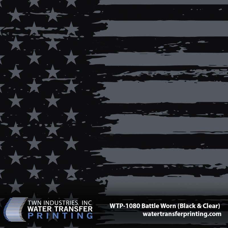 WTP-1080 Battle Worn Black and Clear Dark Ash Base hydrographic film