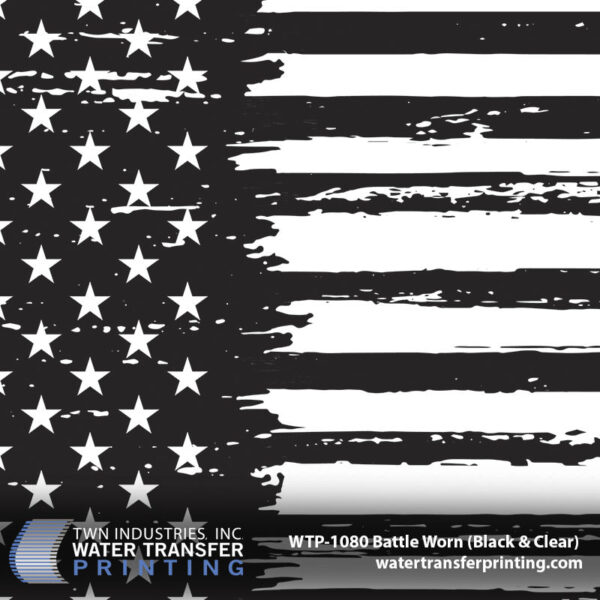 WTP-1080 Battle Worn Black and Clear White Base hydrographic film