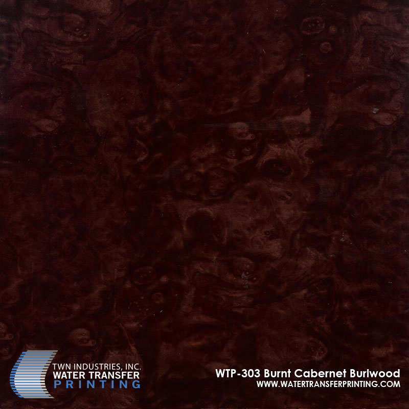 WTP-303 Burnt Cabernet Burlwood hydrographic film