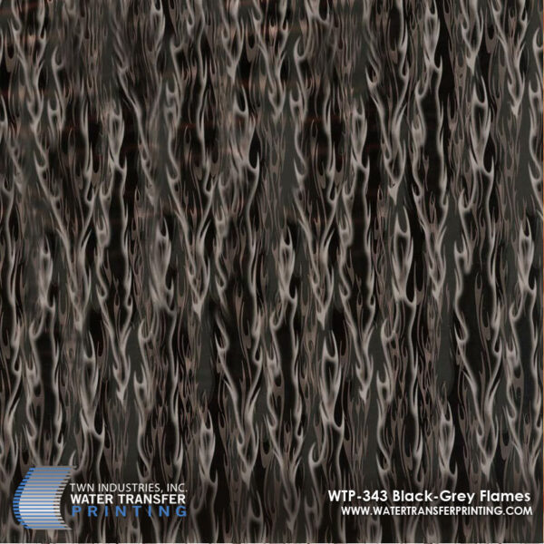 WTP-343 Black Grey Flames hydrographic film