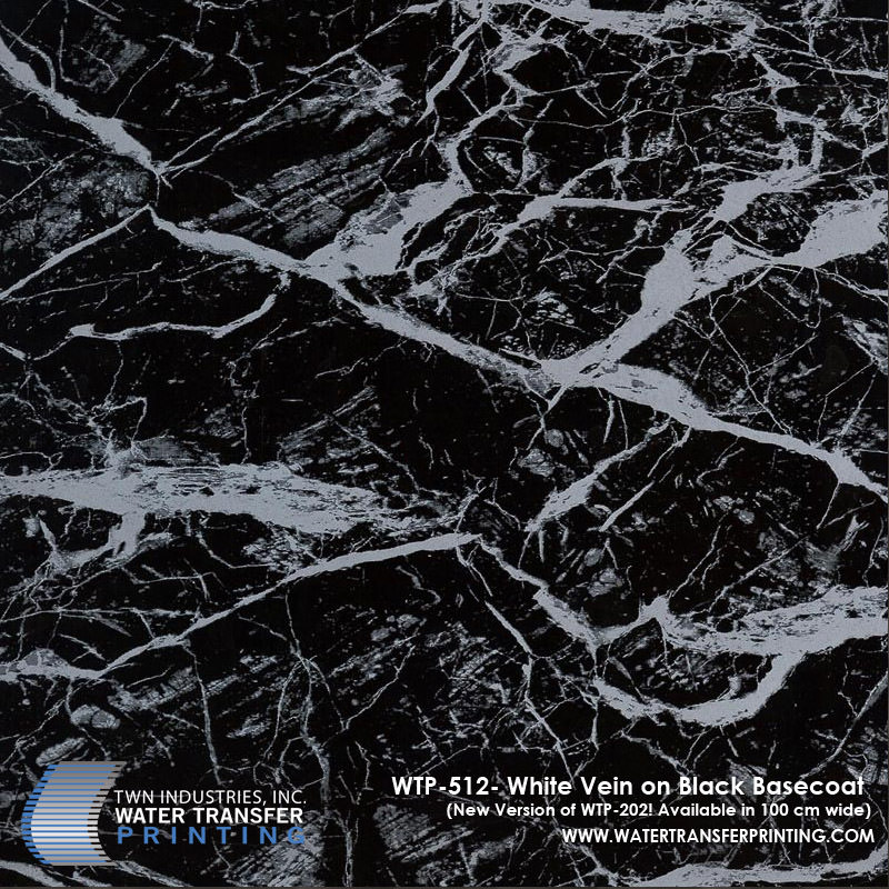 WTP-512 White Vein (Black) hydrographic film