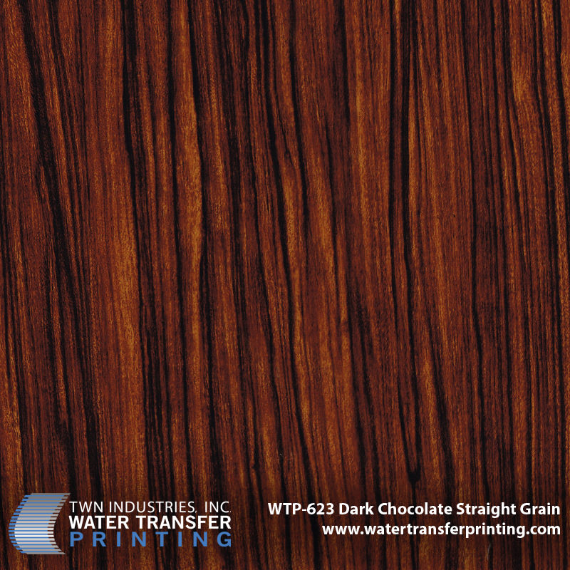 WTP-623 Dark Chocolate Straight Grain hydrographic film