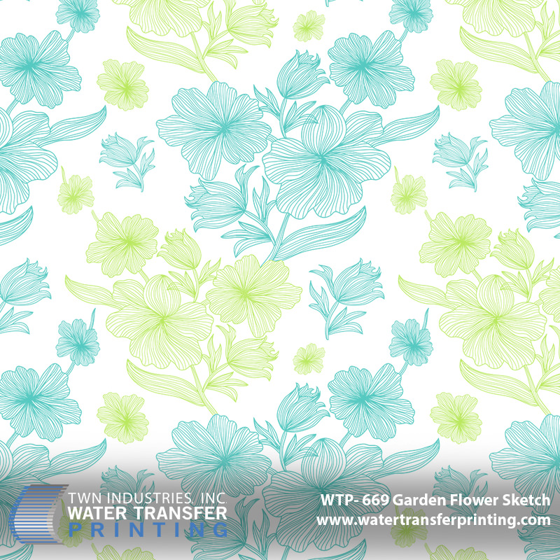 WTP-669 Garden Flower Sketch hydrographic film