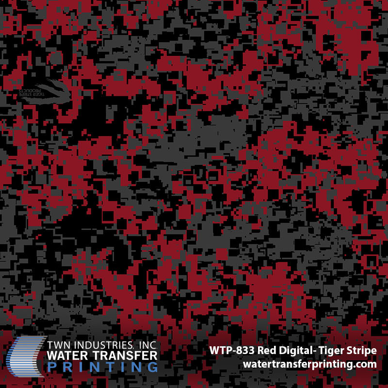 WTP-833 Red Digital Tiger Stripe hydrographic film