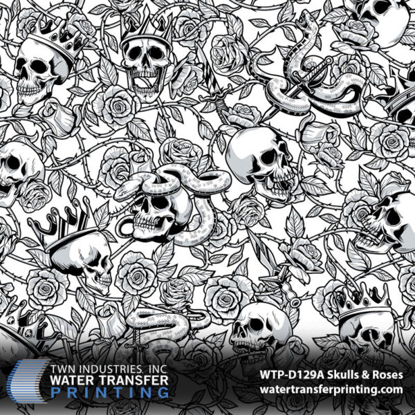 WTP-D129A Skulls and Roses hydrographic film
